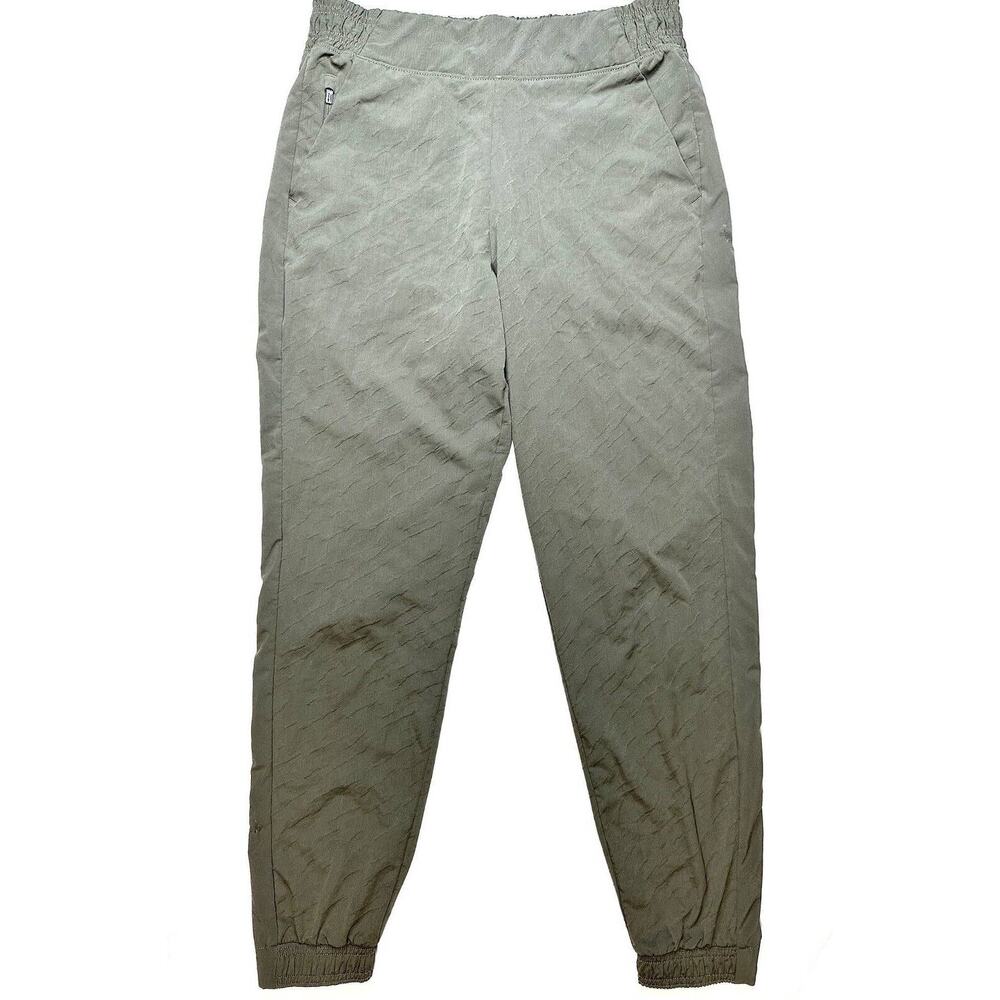 Athleta Brooklyn Jogger Womens 6 Green High Rise Pull On Textured Pants *Flaw